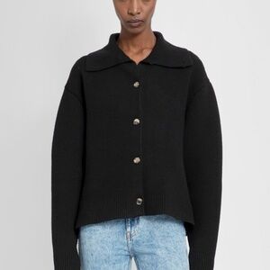 $2800 KHAITE Amrita Cashmere Cardigan in Black - Size M